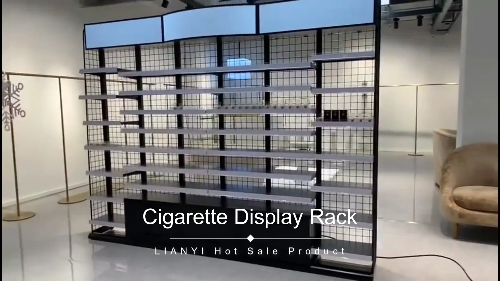 Retail Shop Smoke Shelf Display Cigarette Showcase Rack with Acrylic