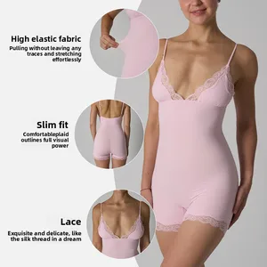 Under Lulu Custom Women's Breathable SummerJumpsuit Nude Skinny Fit Casual Style with Lace Triangle Cup Breathable Inner Weaving