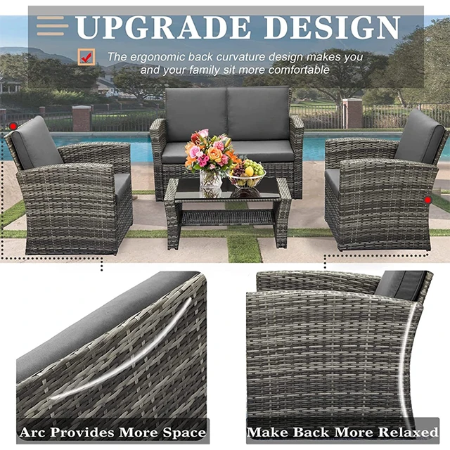 4pcs Rattan Sofa Set Rattan Garden Set Rattan Outdoor Furniture Sofa Buy Rattan Garden Set