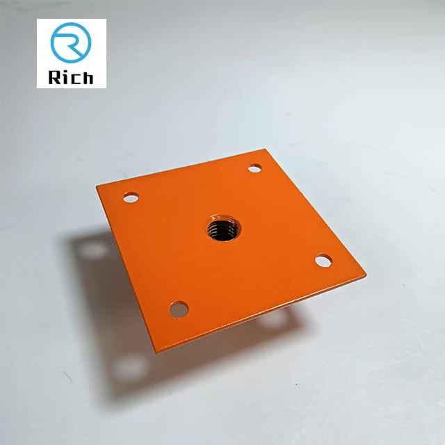 Steel Nut Plates M10  Rectangular-T Nuts Orange Powder Coated M10 M12 M16 Threaded Weld Plates