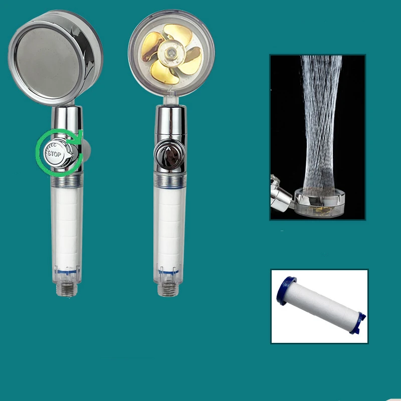 Handheld Turbo Fan Shower High Pressure Filter Handheld Shower Head