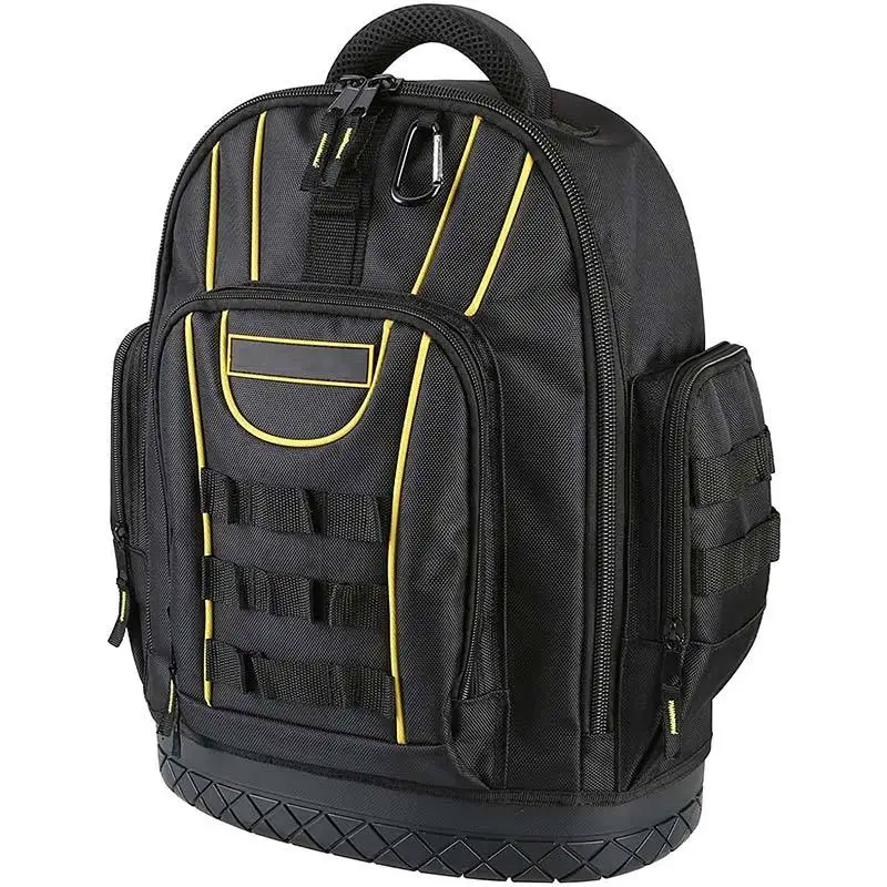 Canvas Waterproof Plastic Base Tool Storage Bag Custom Electrician Heavy Duty Tool Backpack