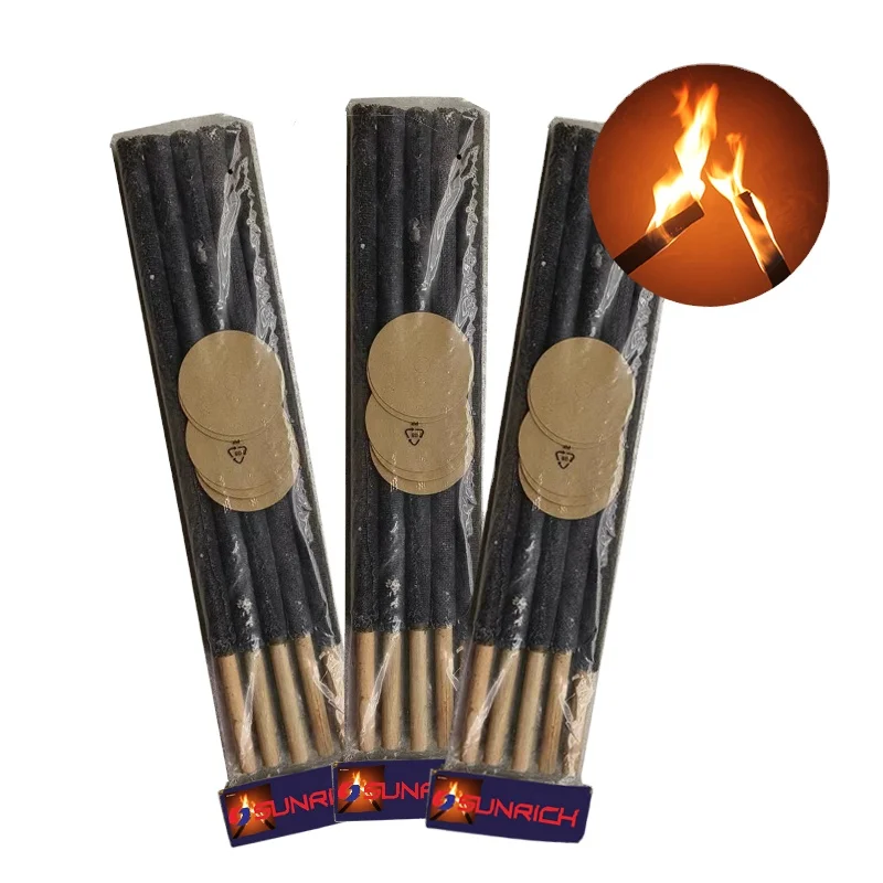 Party Decoration to Create Atmosphere Wind Proof Fire Torch Natural Wax Torch Burning for Long Time