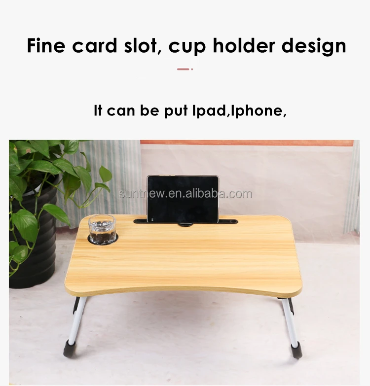 Portable Foldable Laptop Tray Table Multifunctional Laptop Bed Desk With Usb Charge Port Cup