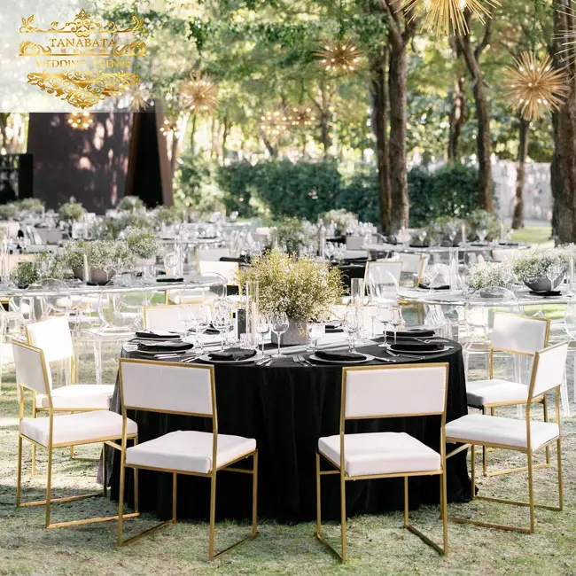 Elegant Style Gold Metal Frame Velvet Seat Event Decoration Wedding Chairs