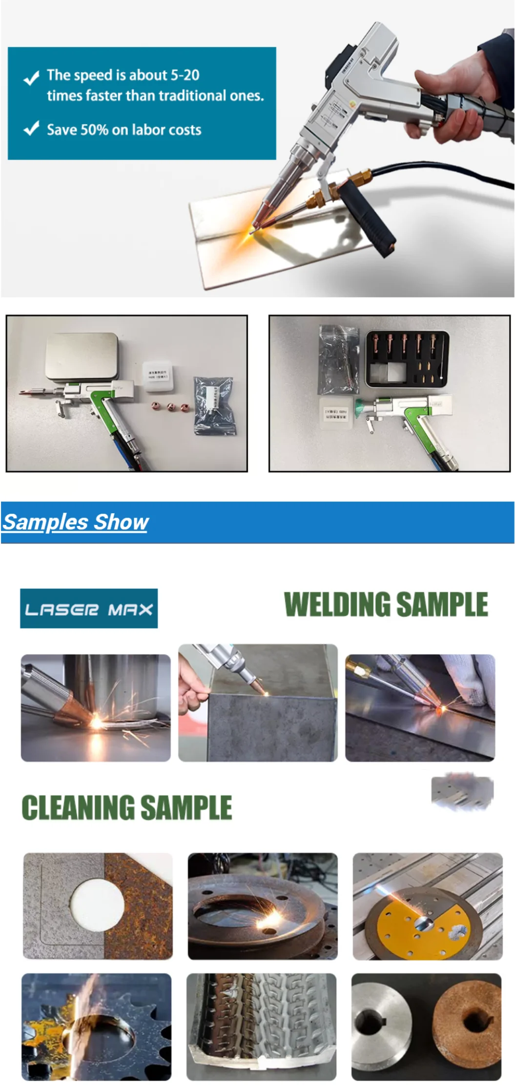 Portable 1500W MAX Air Cooling Weld Gun Mini Handheld Laser Welding Machine for Stainless Steel Carbon Steel Aluminum