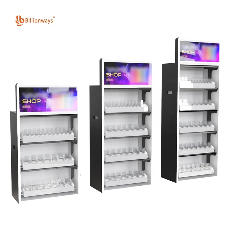 supply electronic cigarette display cabinet Custom 3 Slot Linked Structure Door Cigarette Display Case Abs Plastic Led  Tobacco Cabinet for Tobacco Shop