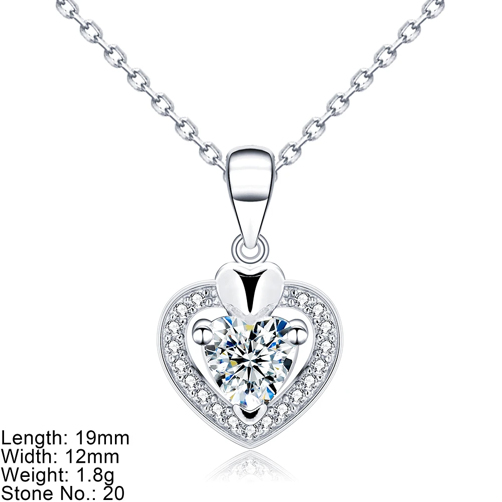 925 Sterling Silver Jewelry Two Hearts Pendant Necklace Fine