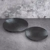 Striped shallow plate-n glaze
