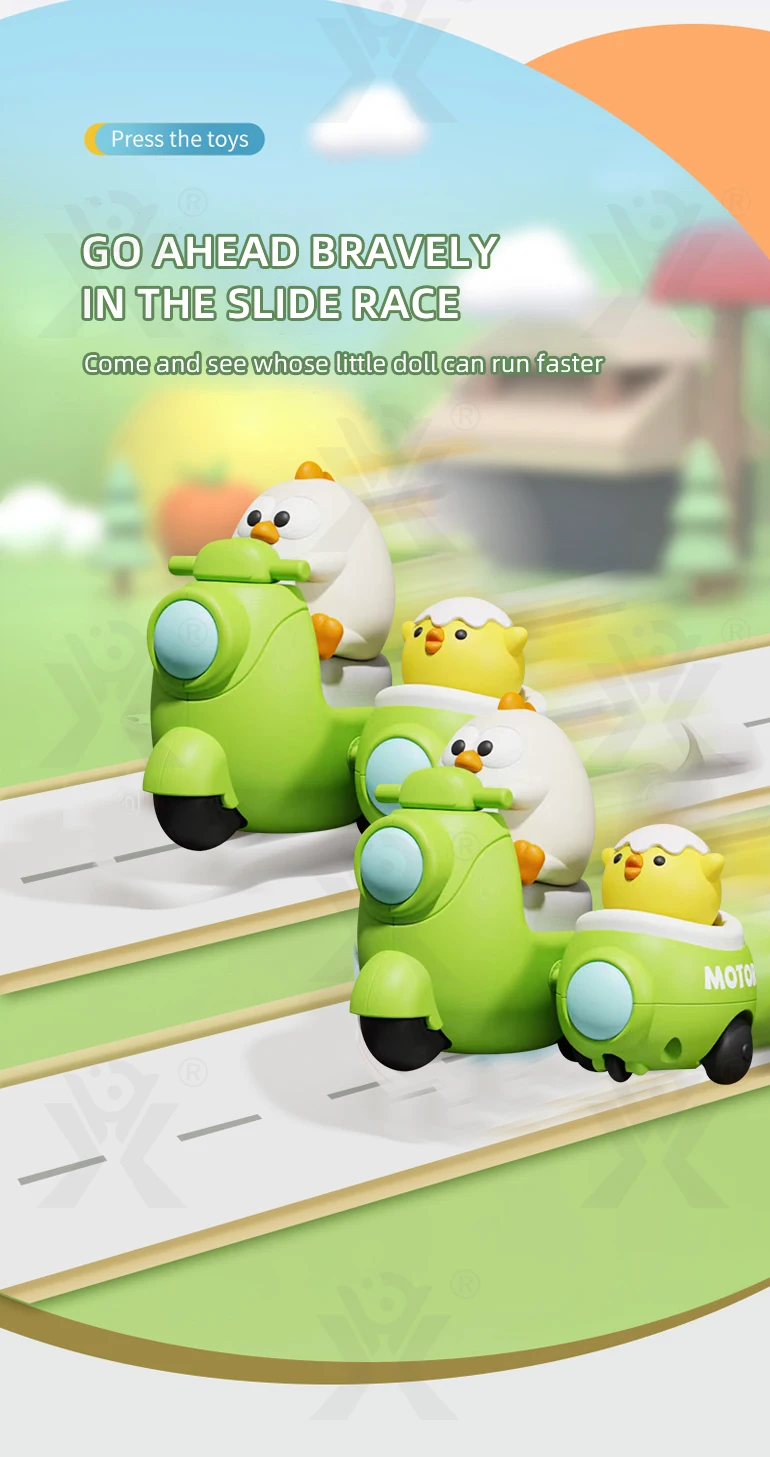 Chengji Cartoon Toy Motorcycle Chicken Pressing and Go Speed Drift Motorcycle Baby Toy