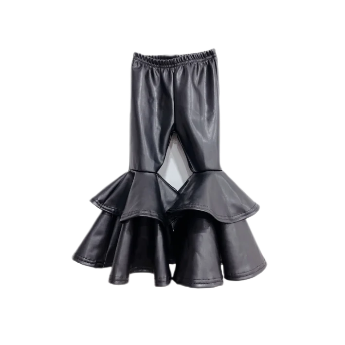 Shop 2023 PU Leather Baby Girl Bell-Bottom Pants Wholesale