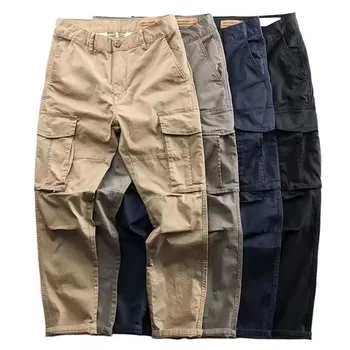 2024 Custom Casual Multi Pocket Straight Outdoor Cargo Pants Men's Elastic Tactical Pants For Men' Pants