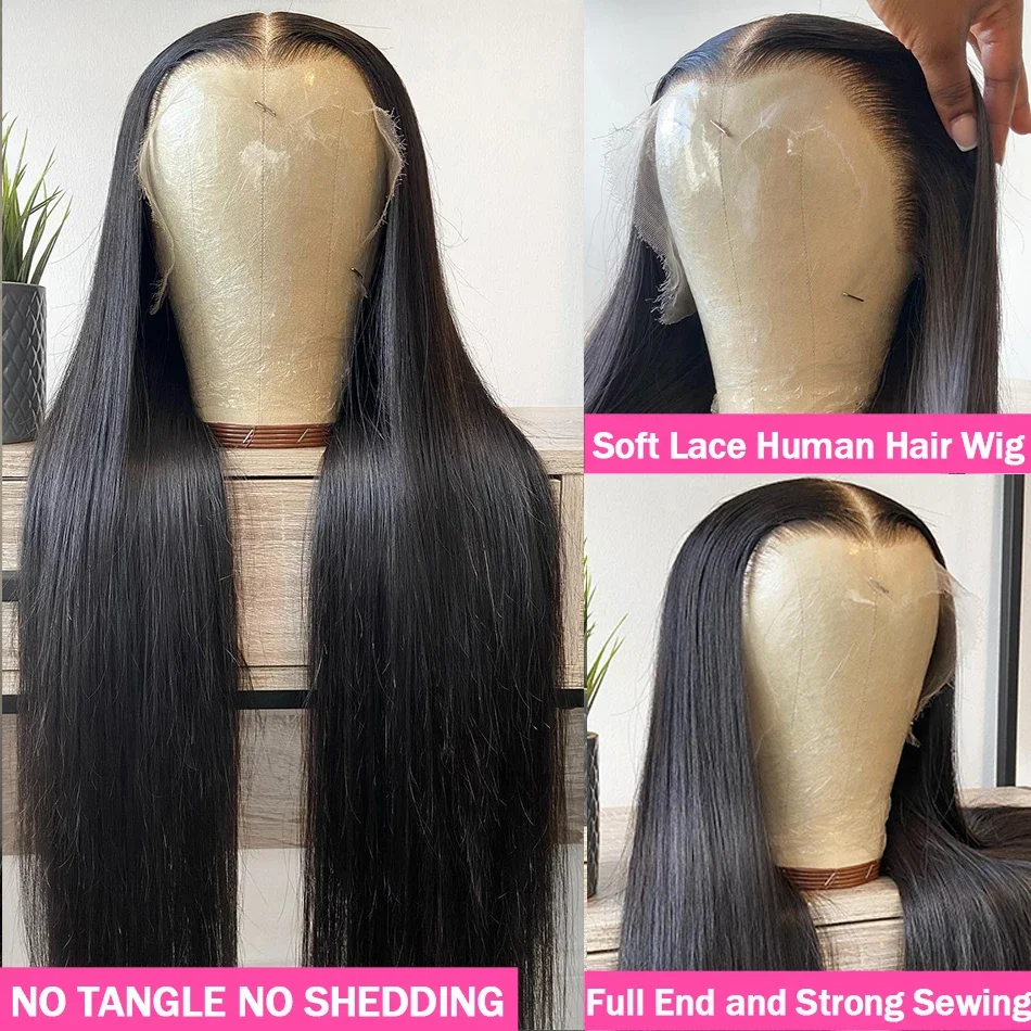 Peluca lace front wig cabello humano liso para mujer transparente_voghion.com