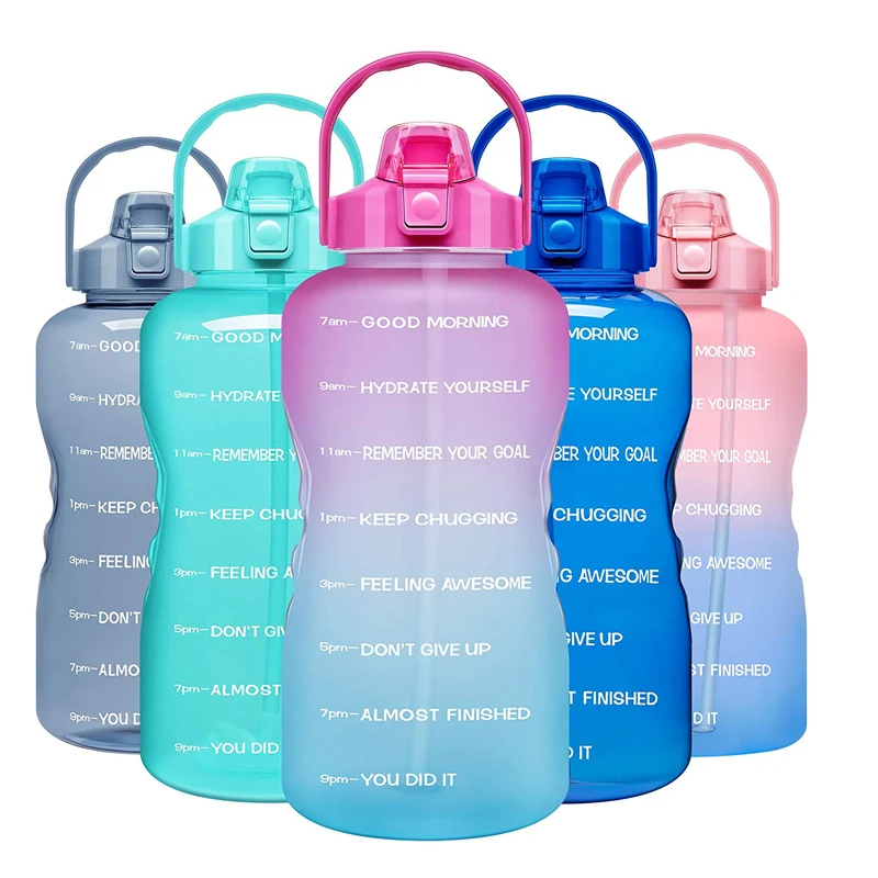 Details about   Large 1 Gallon Motivational Water Bottle 128oz Water Jug with Time Marker&Straw 