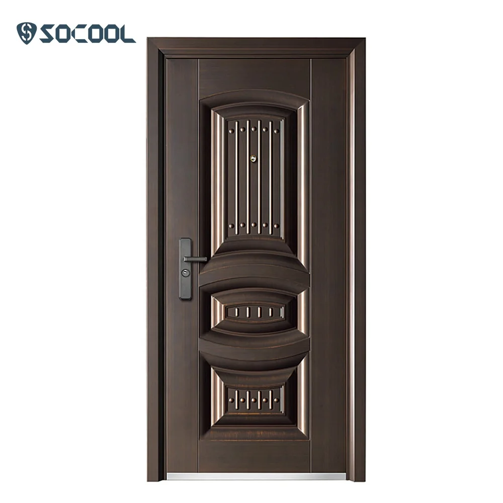 Steel Main House Puerta De Seguridad Steel Door Exterior,Entrance Imitate Bronze Front Security Modern Steel Doors