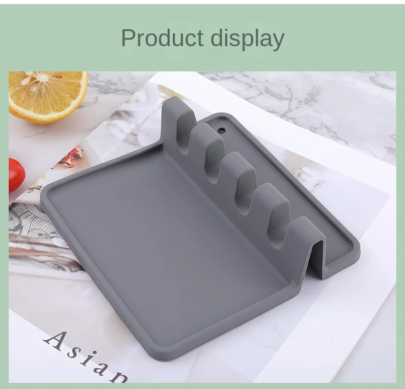 product creative household silicone soup spoon shelf mat kitchen tableware rack tableware storage pad for kitchen kitchenware-9