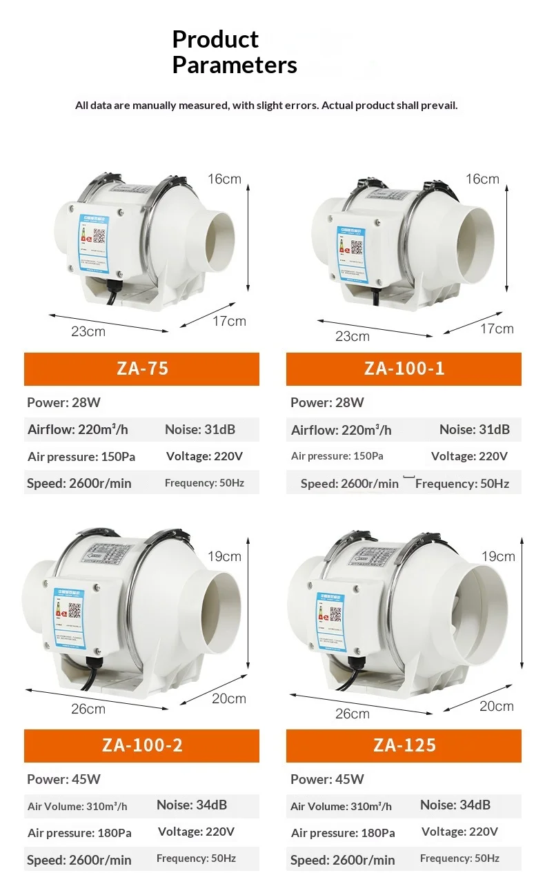 Mixed Flow Duct Fan, 150mm, 220V-240V, Electric - detail 8