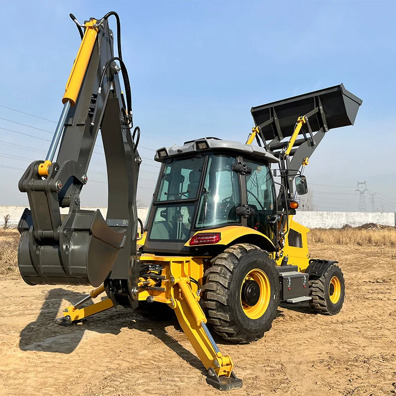 High-Clearance Chassis Design for Muddy Farmland and Rice Fields Agricultural Backhoe Loader 4x4 with EPA Engine