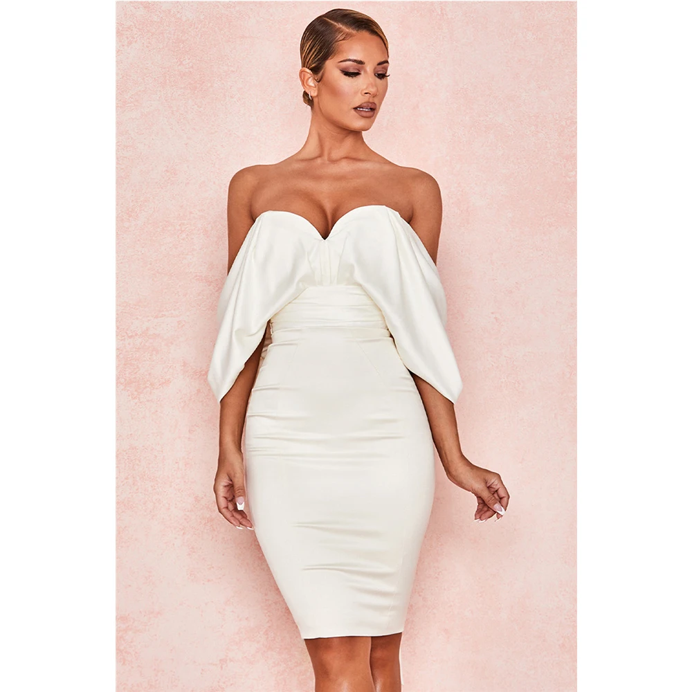 Vestido Corto Femenino De Fiesta Blanco Con Escote Triangular,Minivestido  Sexy Elegante Con Hombros Descubiertos Para Mujer - Buy White Off The  Shoulder Dress,Off The Shoulder Dress,Bodycon Dress ...