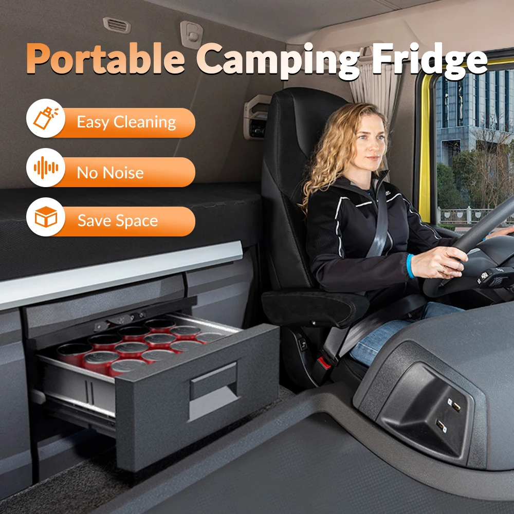 Alpicool DM30 Small Capacity Steel Freezer AC DC Compressor Cooler Box Sturdy Truck Van RV Fridge Portable Car Refrigerator