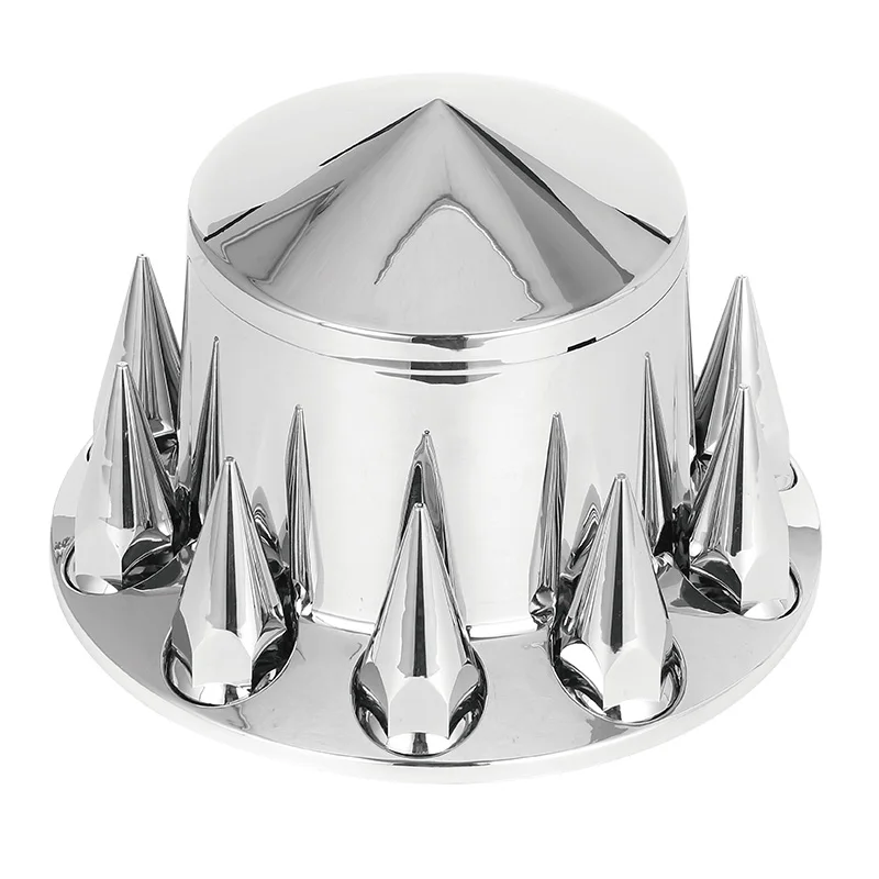 Factory Semi Truck Abs Complete Chrome Pointed Axle Cover Kits with Spiked Lug Nut Covers