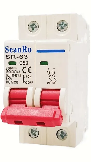 Seanro Dc 800v 1p 2p 3p 4p Solar Pv Dc Mcb Aire Romper Interruptor C16