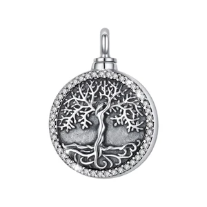 Trendy Style 925 Sterling Silver Tree of Life Rhodium Platedkeepsake Ashes Urn Cremation Fine Necklace Pendant Wholesale Price