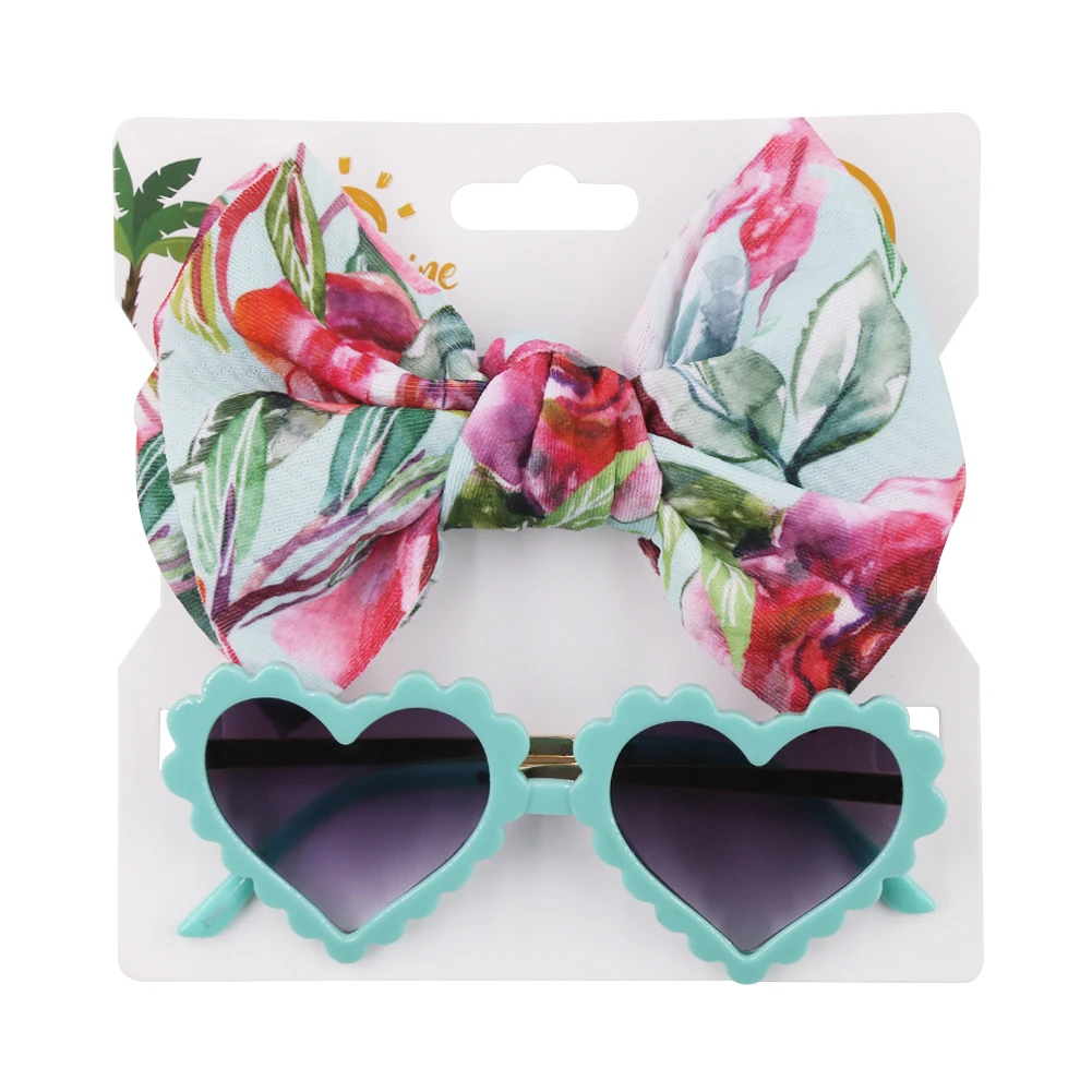 Children's Sunglasses & Headband Set, Cute Bow Headbands & Anti