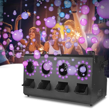 Hot Stage FX Smoke Bubble Machine DMX Remote Control 4 Output 1500w Led RGBW 4in1 Smoke Bubble Machine For Stage Wedding Party