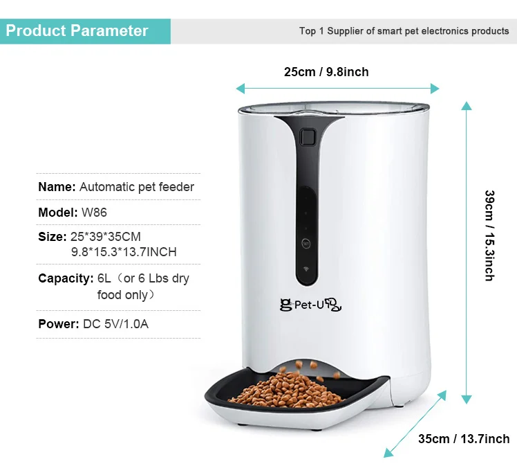 Custom Wifi Control Cat Feeder Xiaomi Automatic Pet Feeder With