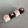 Four-button transparent shell - silicone cat paw design (white, black, white, black)