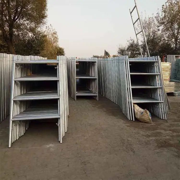 Well Welded Steel H Frame Scaffold Tubular Metal Used Walk Through h Types of Scaffolding X Frame Set System Bracket Price