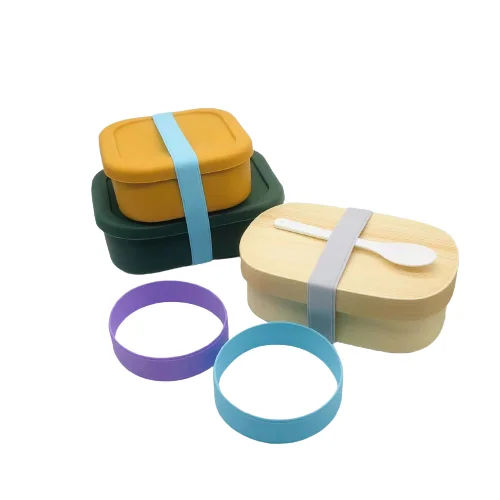 Silicone Elastic Strap Bamboo Bento Lunch Bands Elastic Bands For Lunch