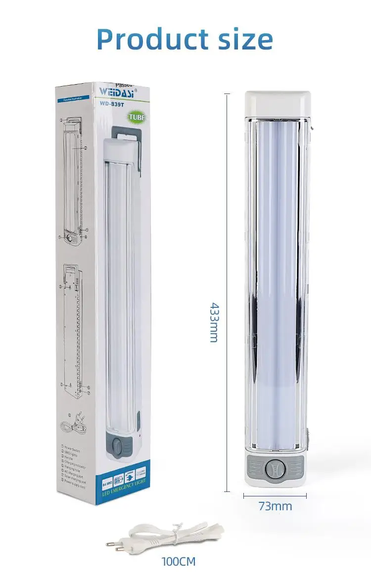 Stand or Hold Hotel Lamp Portable Emergency Light Led Rechargeable Emergency Lamp for Sale