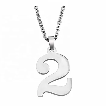316L Stainless Steel Silver Jewelry High Polishing Best Friend Gift Birthday Gift 0-999 Lucky Sporty Number Pendant Necklace