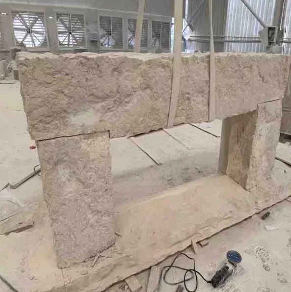 product modern design natural surface limestone fireplace indoor for villa and bathroom application-1