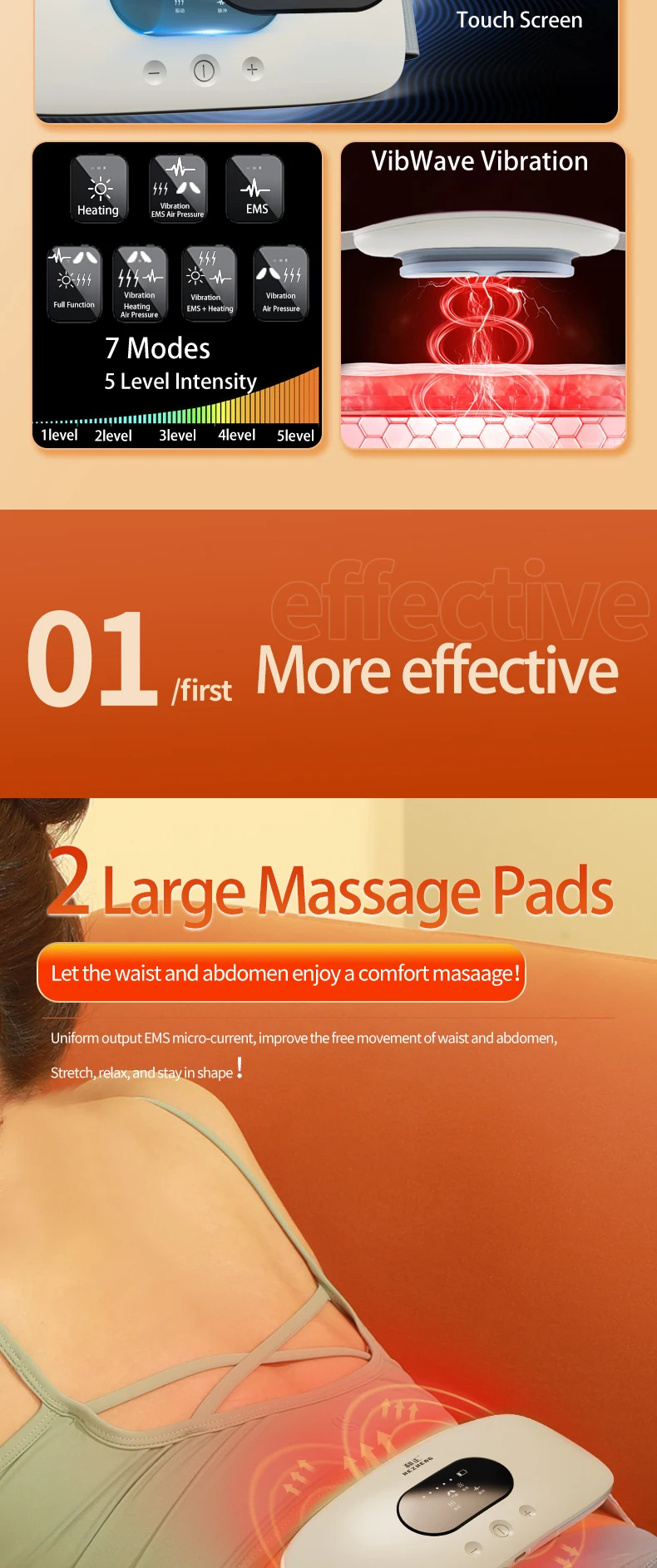 3d Heat Belly Wrap Pulse Abdominal Waist Body with Vibration Massage Shaping Slimming Slim Belt Nursing Massager Machine