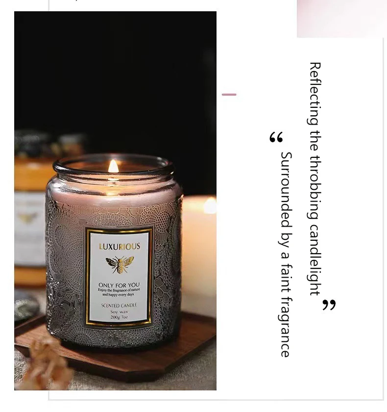 Aromatherapy Soy Wax Handmade Plant Wax Scented Candle Smokeless Home