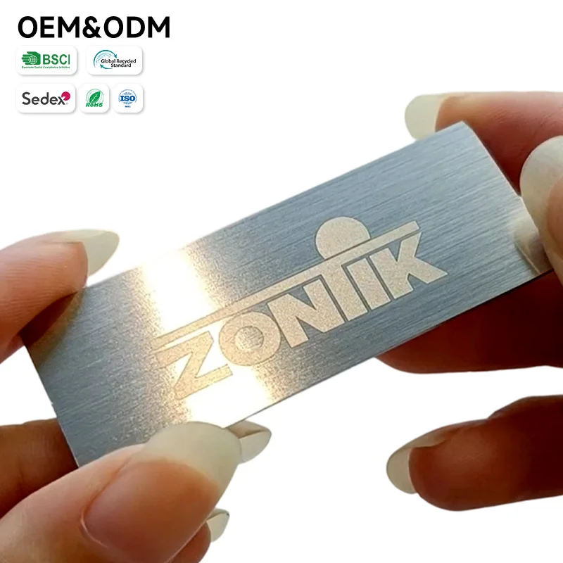 Custom Brushed Aluminum Logo Nameplate - OEM Etched for Industrial Equipment Branding