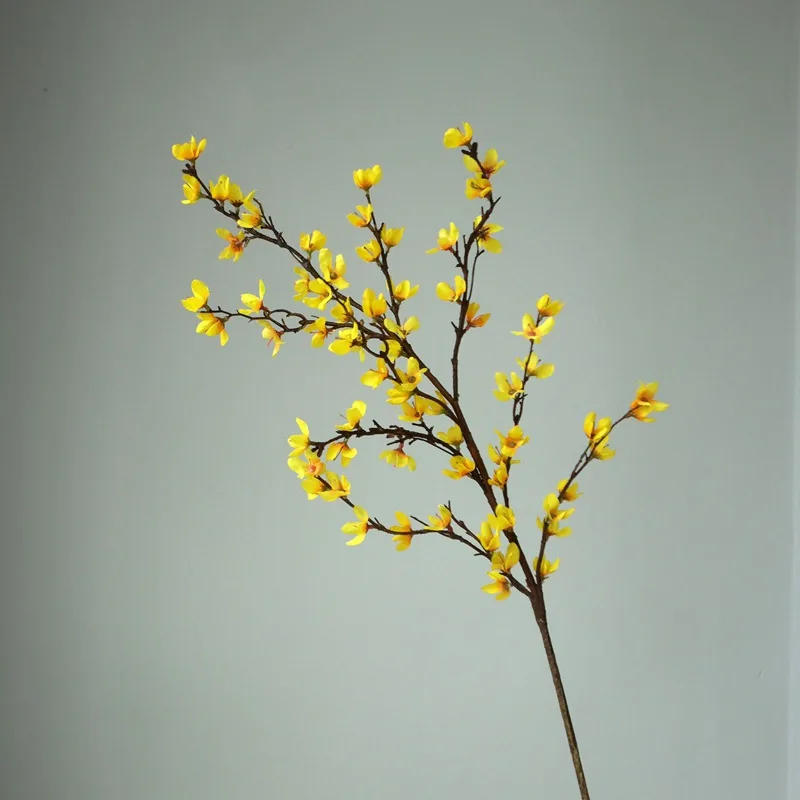 Hot Sale Large Artificial Yellow Spring Forsythia Flower Branch Silk ...