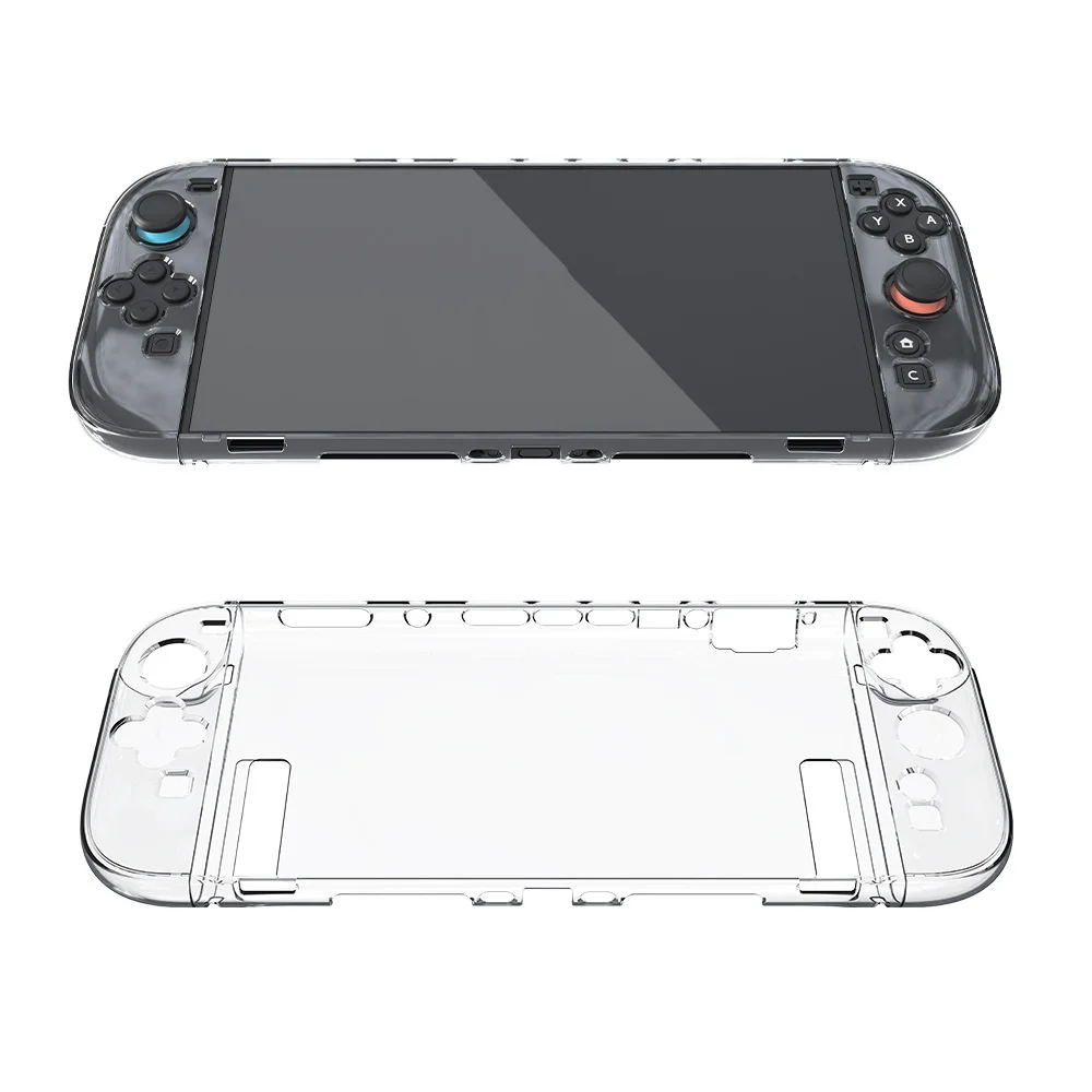 product laudtec lightweight shockproof clear game console split protective case crystal transparent pc shell for nintendo switch 2-3