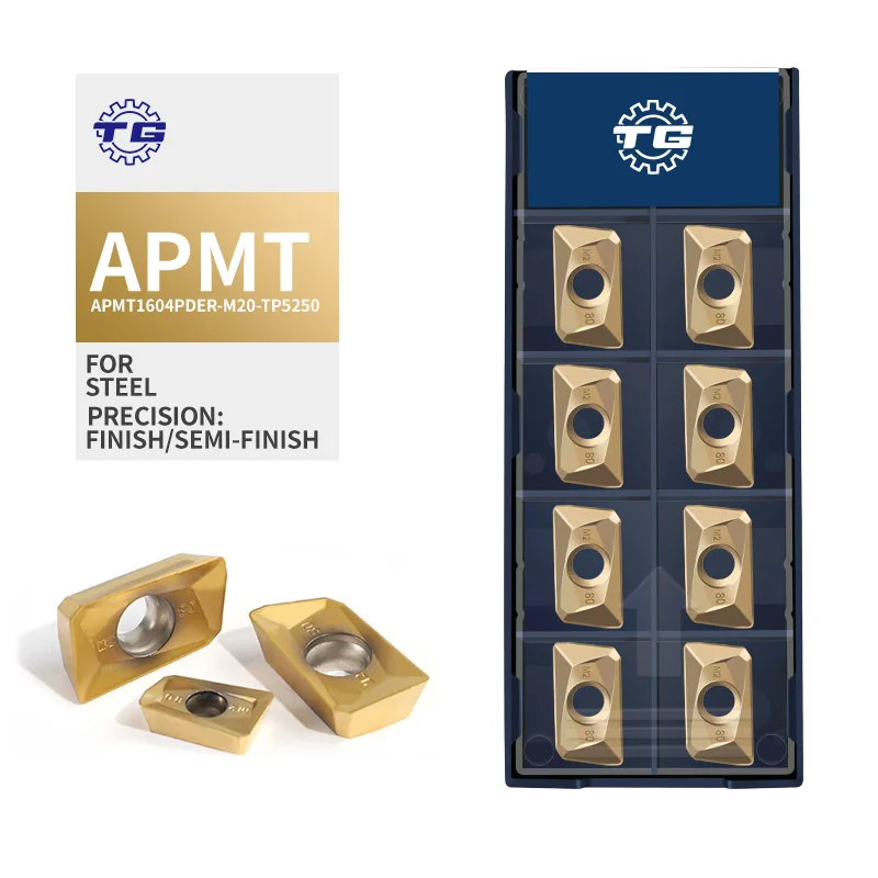 أداة قطع تورنينج CNC ذات إدخال TG، أدوات كربيد التنجستن، أدوات إدخال مربعة APMT1604PDER-M20-TP5250، أدوات قطع مطلية بـ PCD وCBN