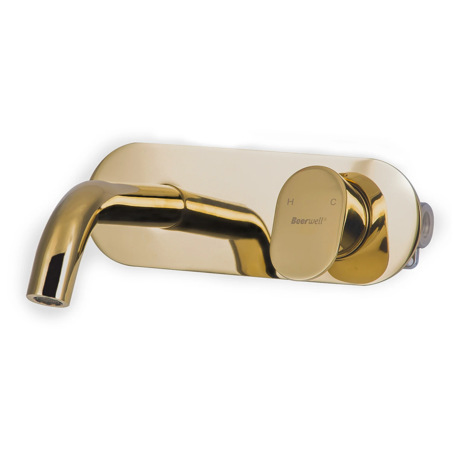 Modern Brass Wall-mounted Basin Tap - Black  supplier