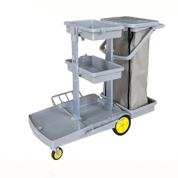New Commercial Hotel Room Cleaning Trolley Plastic Multifunctional Janitorial Cart