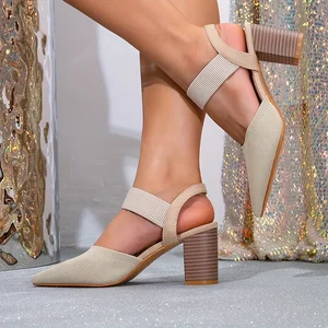 Summer New Women's Pointed Sandals Thick Heels Fashion Trend Women's High Heels