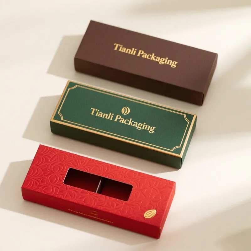 Biodegradable Gold Foil Chocolate Packaging Box Flexography Cereal Bars Snack Paper Box  Hot Sale Special Paper Box with Window