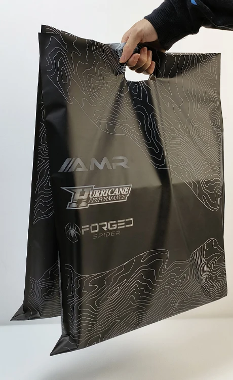 Custom Print plastic biodegradable packing bag clothes Bags Black Merchandise Thank You Bags For Boutique Retail Shopping Gift details