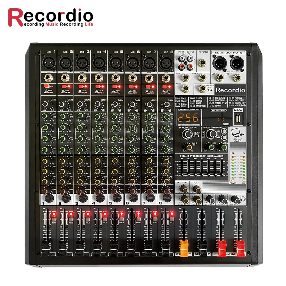 Recordio GAX-MD8 Pro 8チャンネルDJコントロール 256 DSPリバーブ