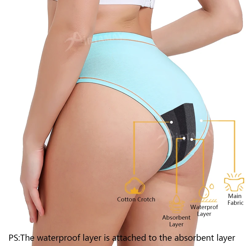 Airtamay 2023 New Design Sweet Color Contrasting Color Design 4 Layers Leakproof Menstrual Period Panties for Girls