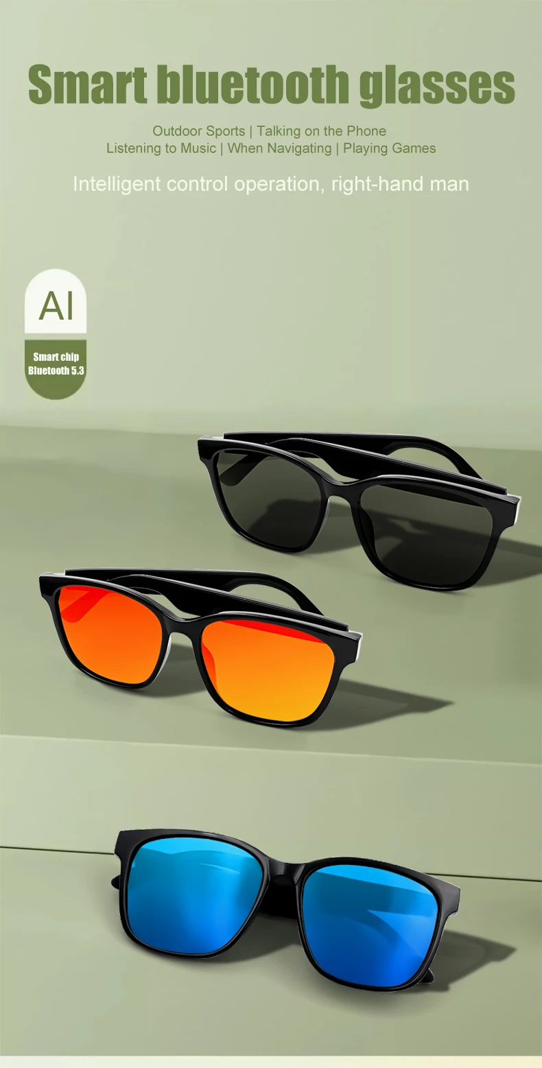 Welcome OEM Order, Factory Whole Selling 2025 Gs08 Smart Wearable Headset With Wireless Bt Call Music Intelligent Control Outdoor Fashion Sunglasses For Men Woman - Buy Gs08 Smart Glasses outdoor Sport Sunglasses smart Glasses fashion Smart Glasses